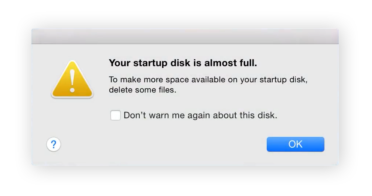 MacOS startup disk full